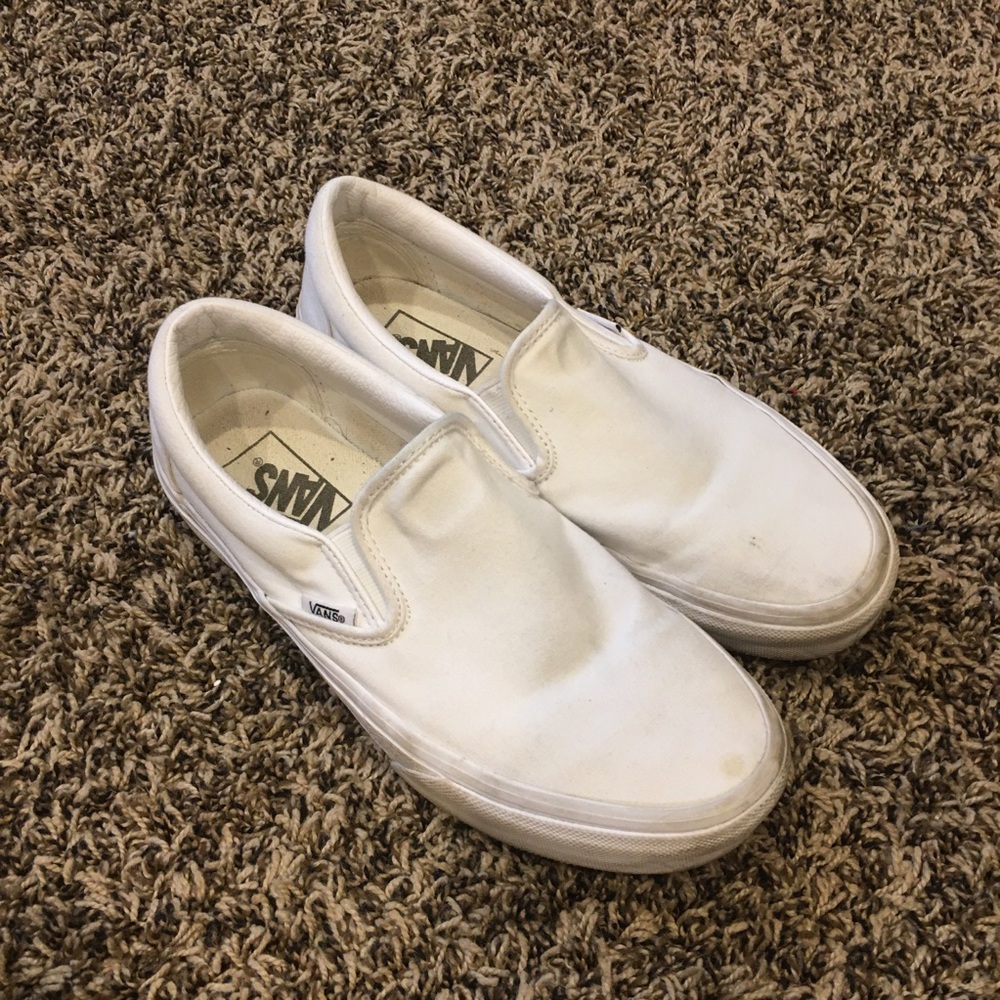 White slip on vans